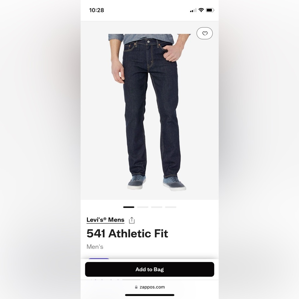 Levi’s Men’s 541 Athletic Taper fit Jeans, 33x34, Dark wash